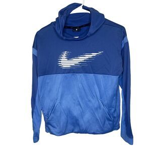 Kids Unisex Nike Blue Dri-Fit Hoodie Sweatshirt Size Large